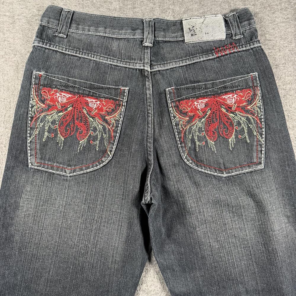 VTG Jinzu Jeans Mens 40x30 Black/Grey Relaxed Baggy Y2K Tattoo Cards Jin2U